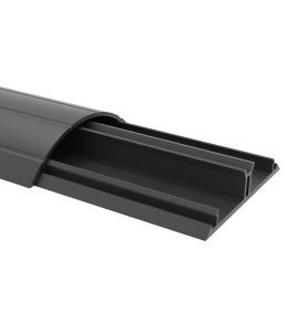 Halfronde Leidingkoker 12x50mm Met Plakstrip Voor Onder TV, Zwart, 1 Meter